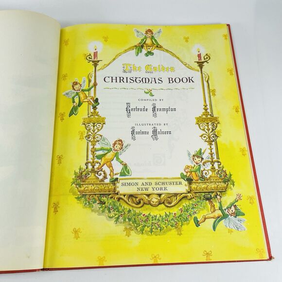 Vintage Big Golden Christmas Book 1955 LIBRARY BINDING Very Clean Crampton - Picture 12 of 16